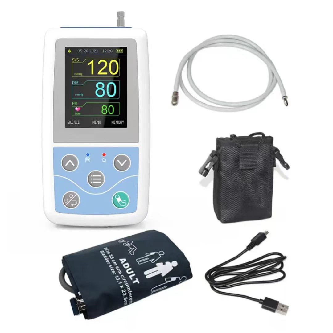 CONTEC ABPM50 Ambulatory Blood Pressure Monitor System 24H NIBP Holter with Adult Cuff & Data Analysis Software
