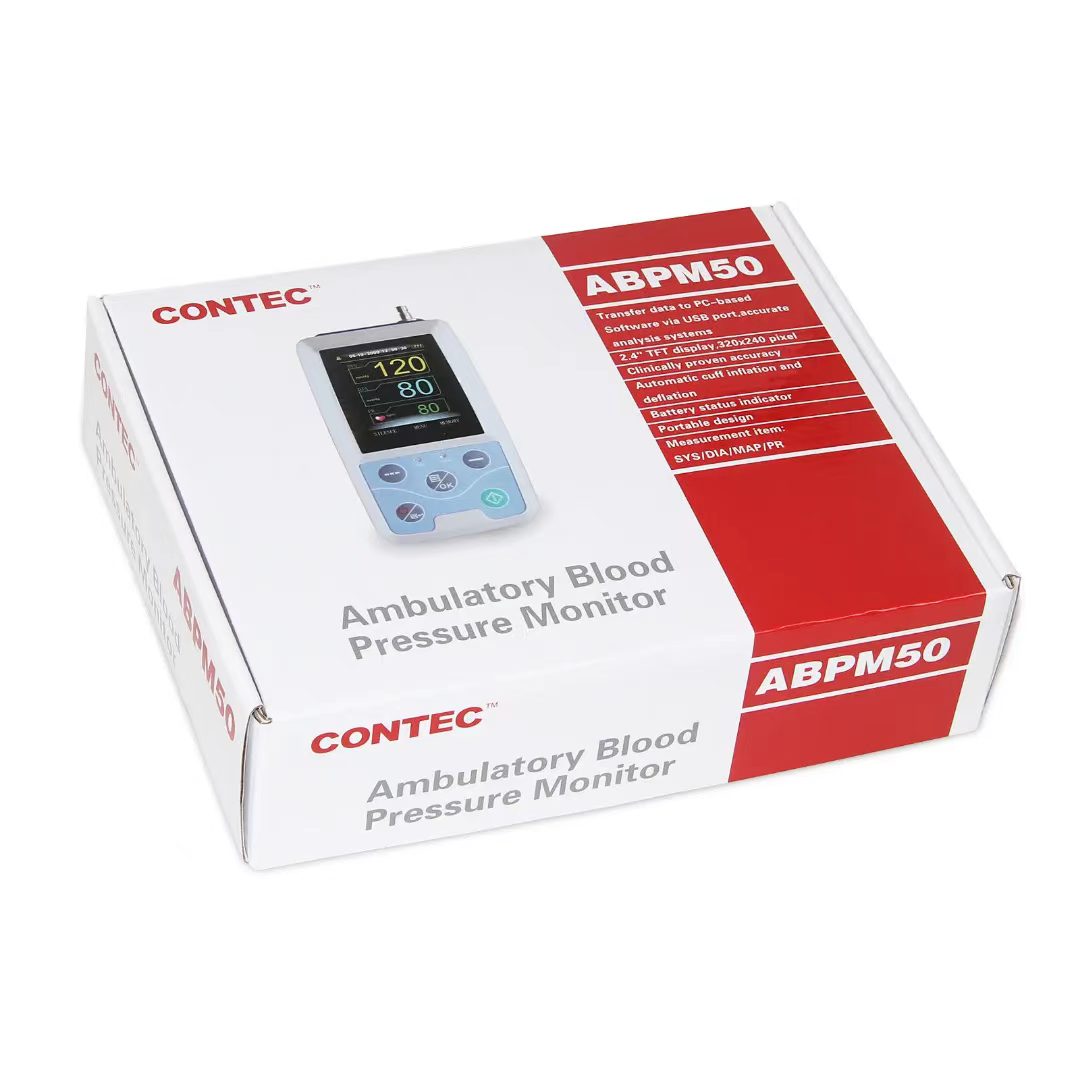CONTEC ABPM50 Ambulatory Blood Pressure Monitor System 24H NIBP Holter with Adult Cuff & Data Analysis Software