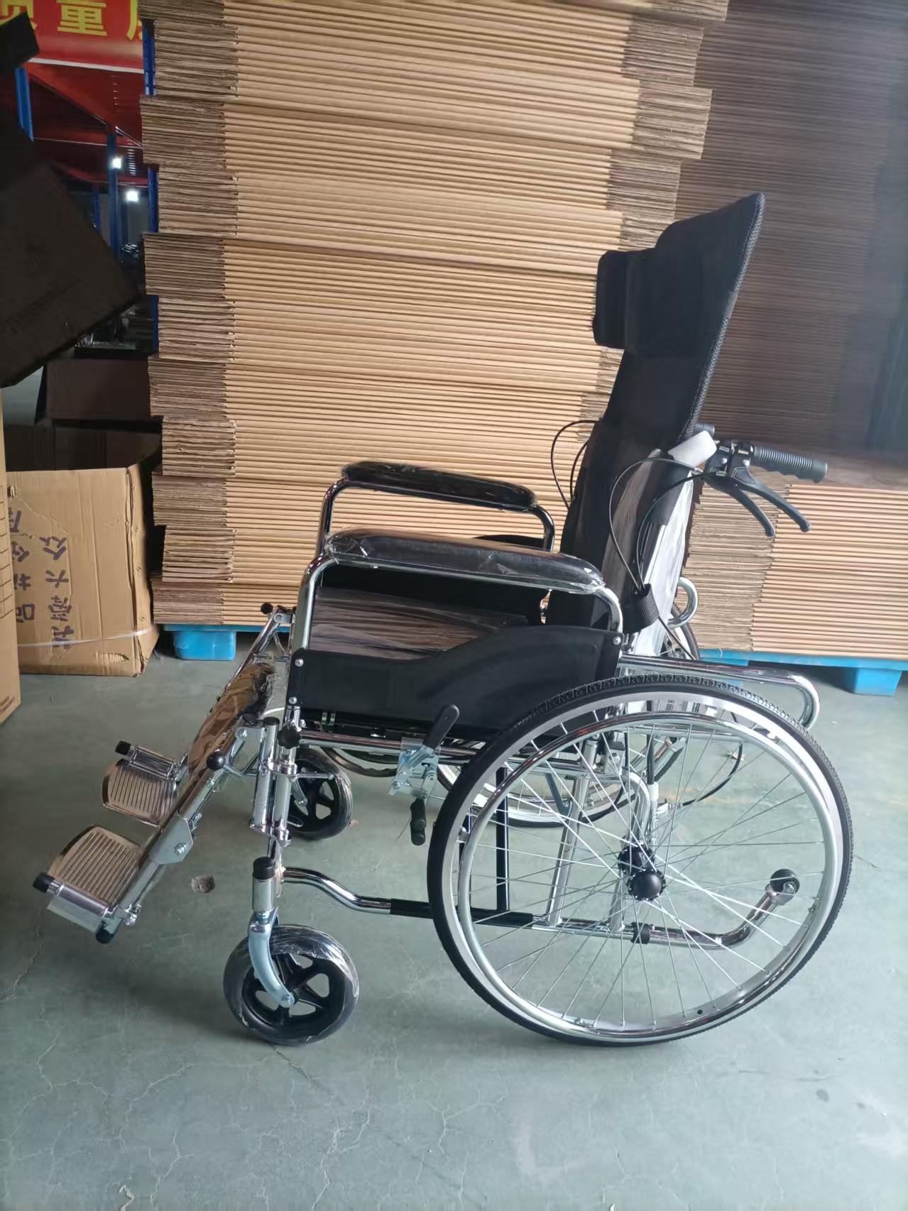 Electric Hydraulic Wheelchair with Leather Bucket, Electric Hand Rings & Solid Tires