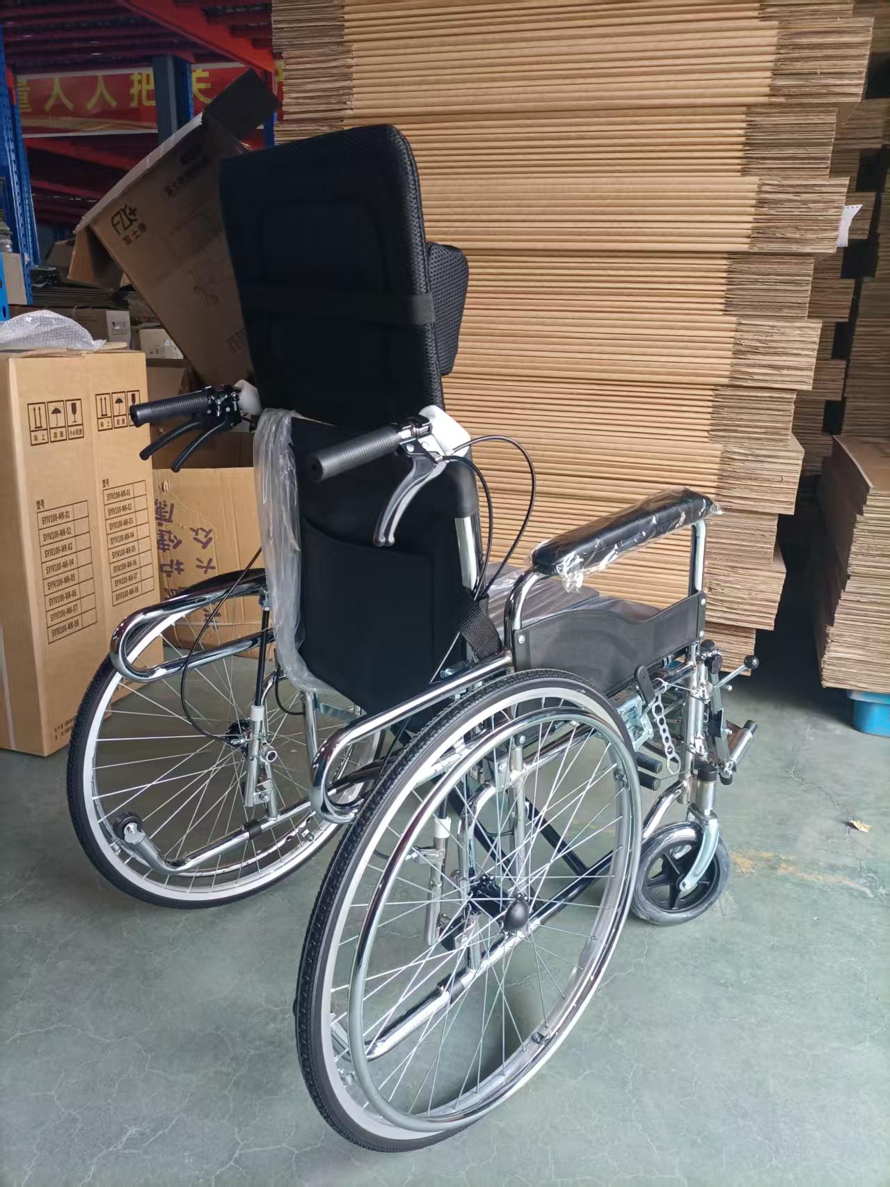 Electric Hydraulic Wheelchair with Leather Bucket, Electric Hand Rings & Solid Tires