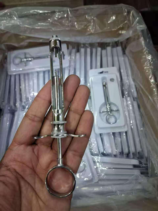 Dental Aspirating Syringe, Stainless Steel Anesthetic Cartridge Syringe for Dental Local Anesthesia
