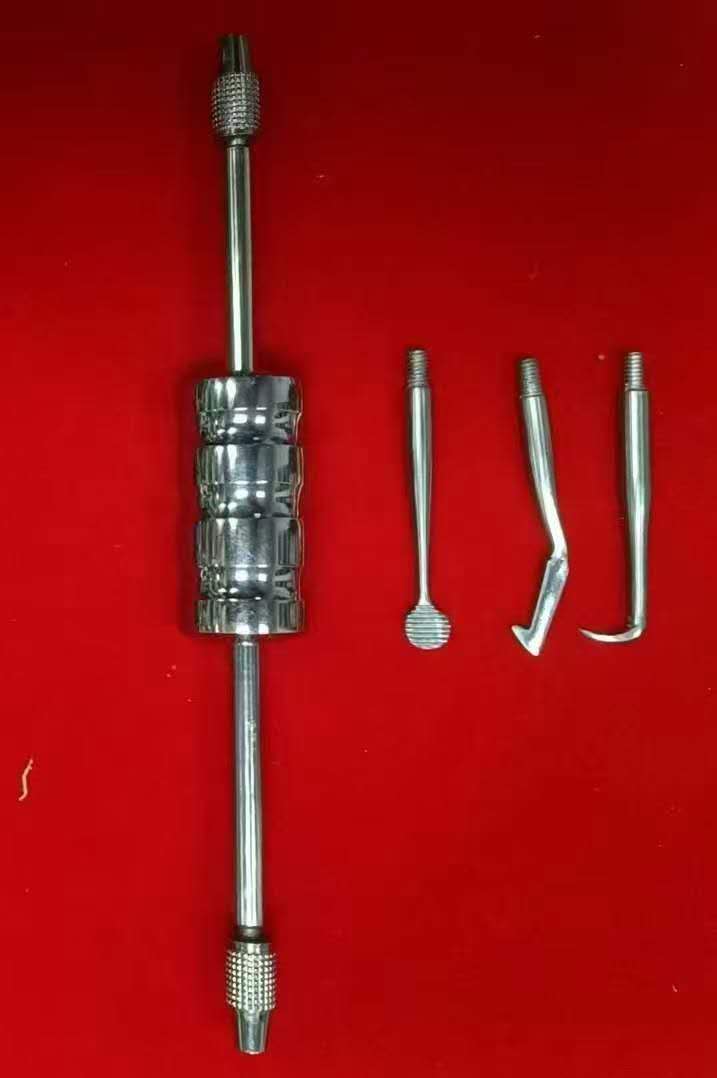 Dental Crown Remover Set, Stainless Steel Manual Crown Remover with 3 Attachments for Crown & Bridge Removal