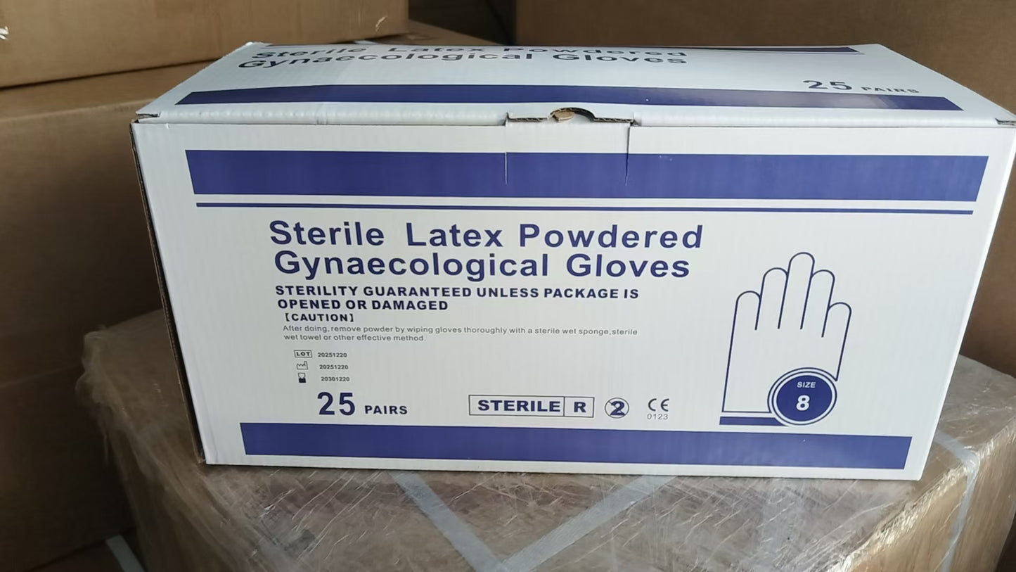 Sterile Latex Powdered Gynaecological Gloves
