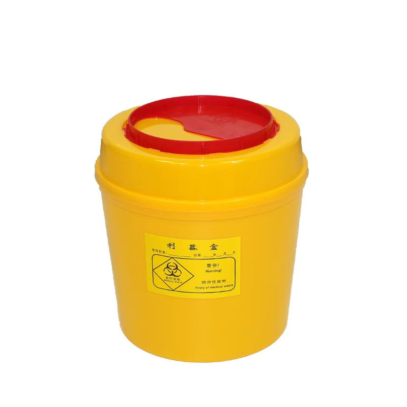 Disposable Medical Sharps Container, Yellow Biohazard Needle Disposal Box