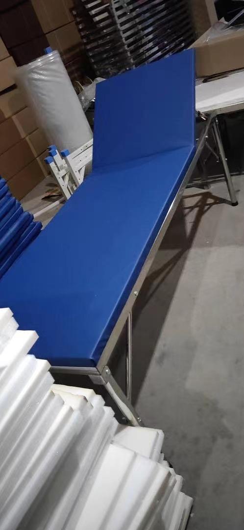 Stainless Steel Back-Lifting Examination Table with 5cm Thick Mattress (1900×600×750mm / 1900×600×700mm)