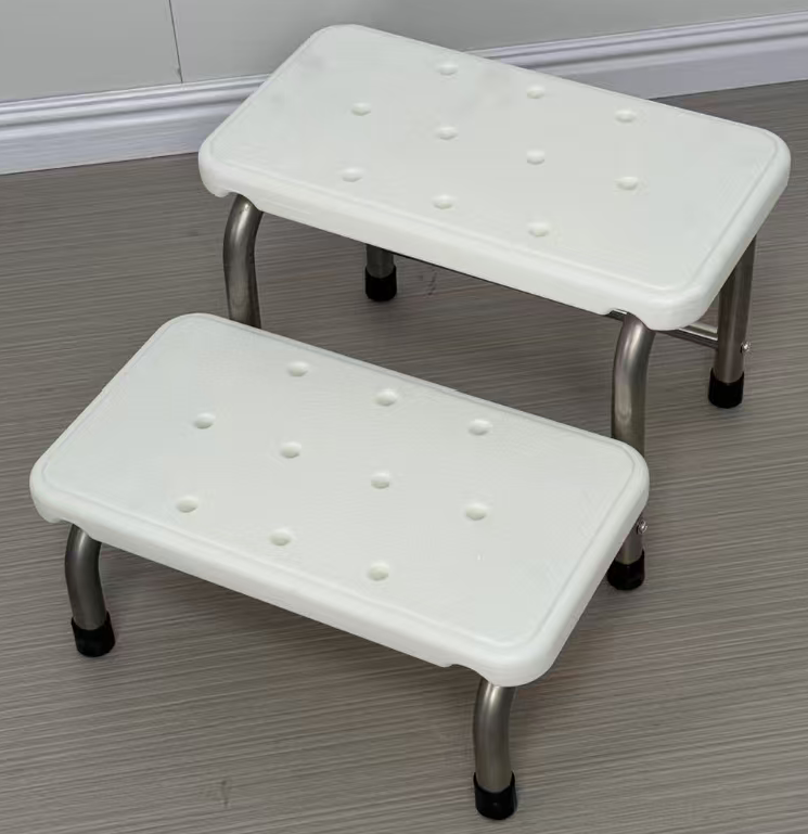 Dual-Level Anti-Slip Step Stool with Stainless Steel Frame (40.5x51x32cm)
