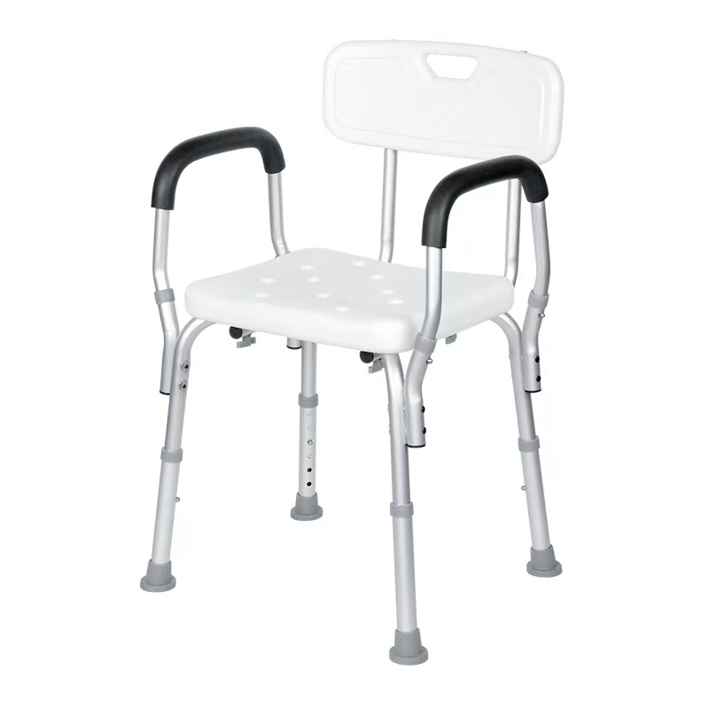 Shower Chair with Backrest & Armrests for Elderly