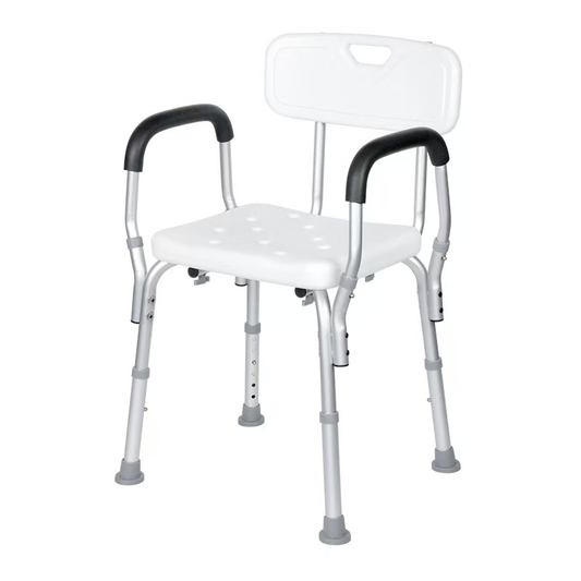 Shower Chair with Backrest & Armrests for Elderly
