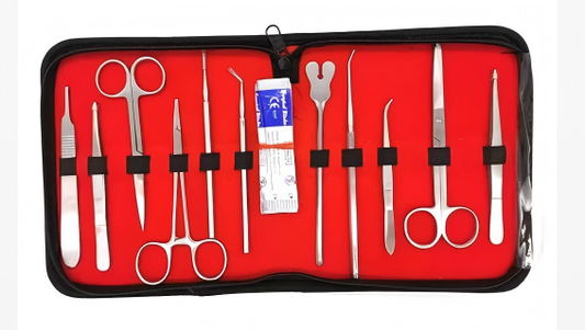 12 Pcs Dissecting Suture Practice Kit with Leather Case