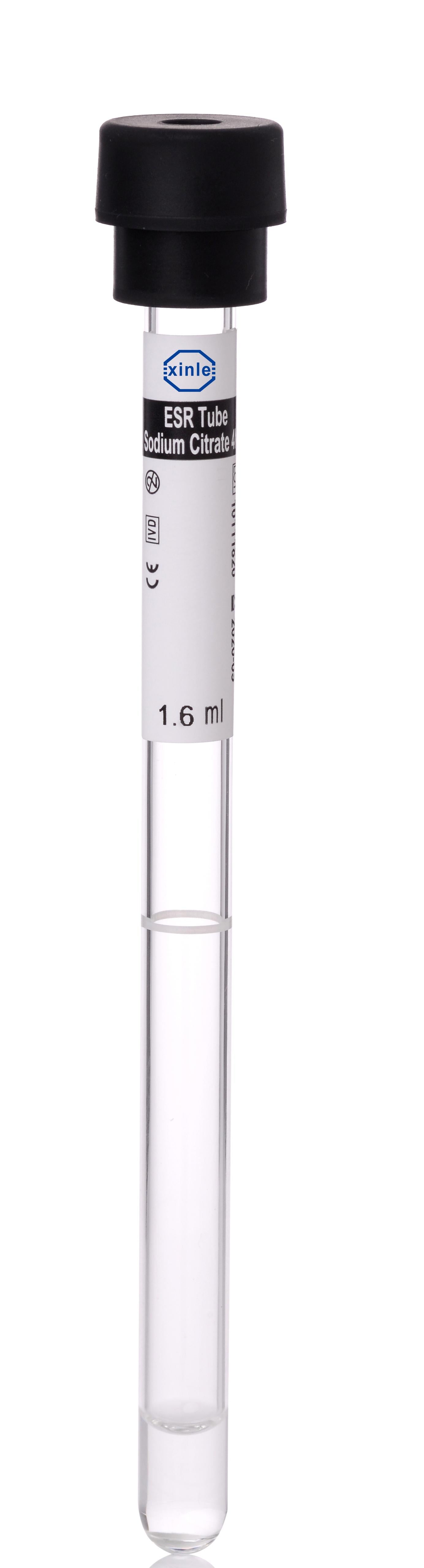 ESR Tube Black Cap  Vacuum Blood Collection Tube