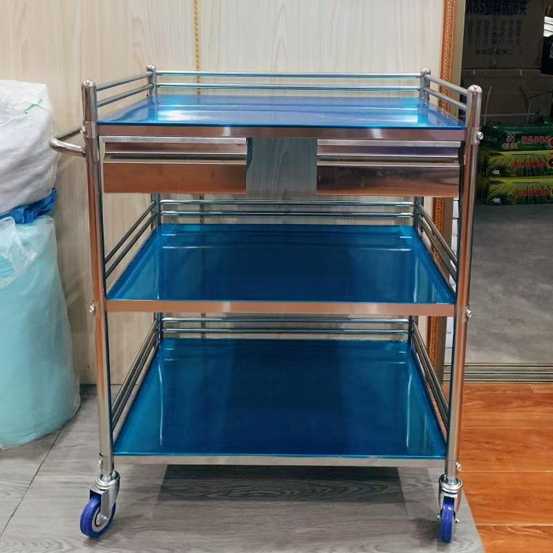 Three-Layer Double Drawer Treatment Trolley