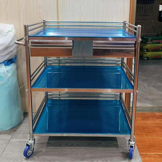 Three-Layer Double Drawer Treatment Trolley