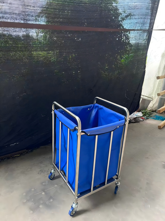 Square Stainless Steel Dirty Linen Trolley
