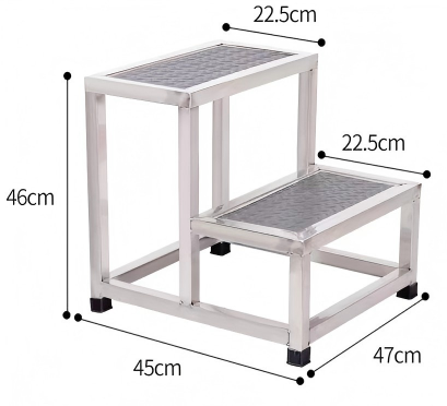 Two Step Stainless Steel Foot Stool
