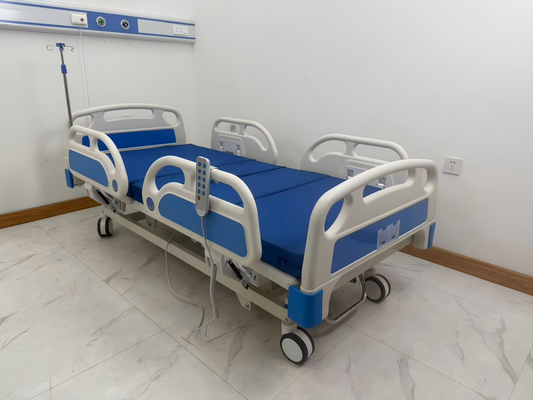 Electric 5 Function Medical Hospital Bed With CPR Emergency Function & Full Accessories