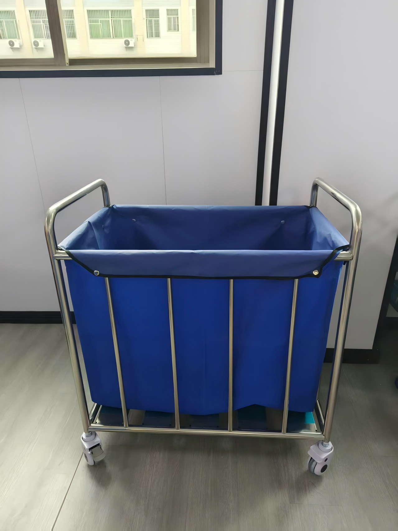 Stainless Steel Rectangular Dirty Linen Trolley
