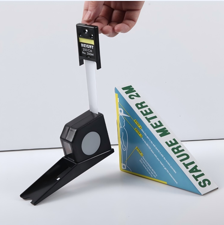 2m Black Height Measuring Ruler