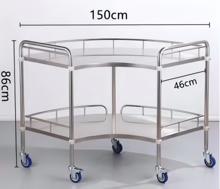 Fan-shaped Stainless Steel Linen Trolley