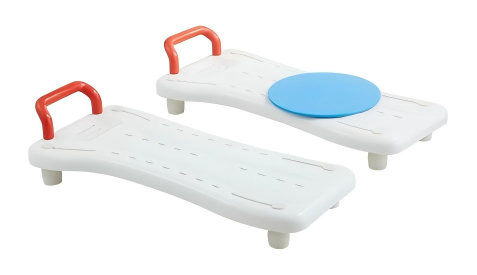 Bathtub Transfer Board with Swivel Disc & Handle, Bath Shower Board for Elderly Disabled